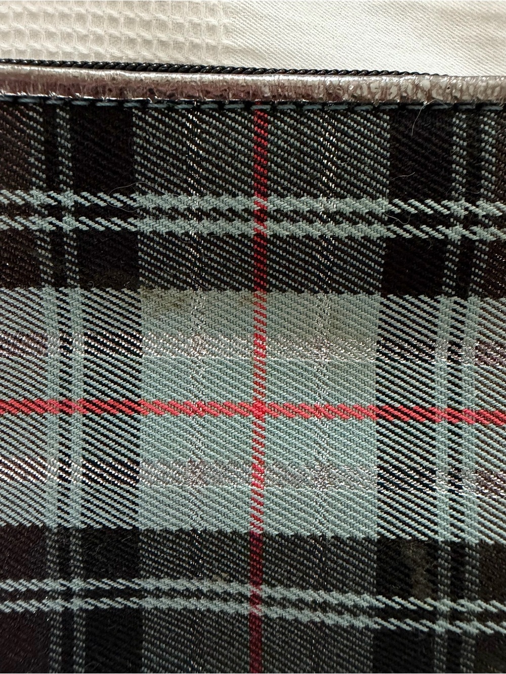 Coach Poppy Plaid Graphic Wristlet - Black, Gray & Red Accents - Picture 4 of 5